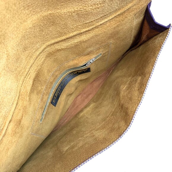 VTG  Furst & Mooney Handmade Textured Leather‎ with Exotic Skin Envelope Clutch - Picture 3 of 12